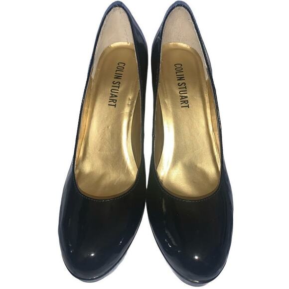 Colin Stuart black patent leather platform stilettos 8.5 - Picture 2 of 5